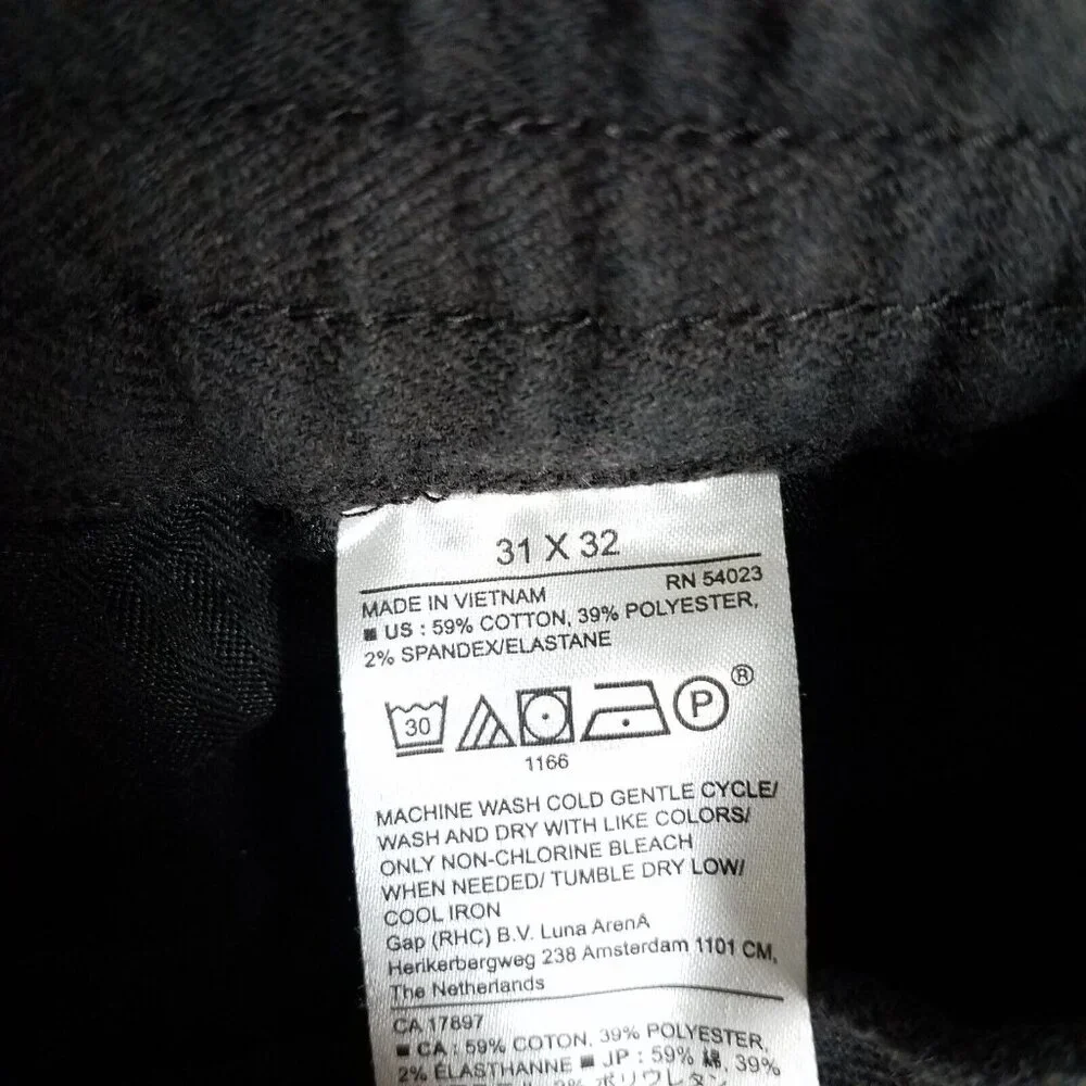 Banana Republic Mason Athletic Pants Adult 31 X 27 Gray Tapered Elastic Waist